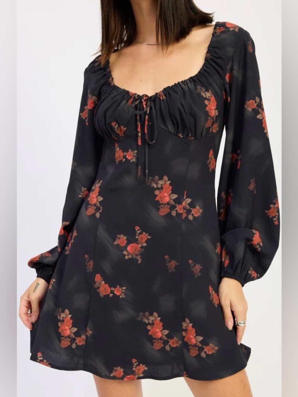 Emory park CLASSIC FLORAL LONG SLEEVE MINI DRESS  NWT